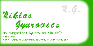 miklos gyurovics business card